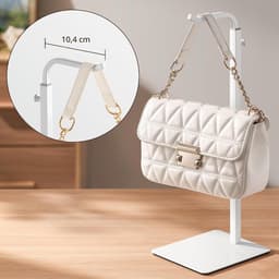 Pickpiff 3 Pack Purse Holder Handtas Display Stand: Wit Hanger Rack voor Tassen, Portemonnees en Krans, Verstelbare Haak Stand voor Tafelblad, Kast en Retail Gebruik voor Leveranciers — thumbnail 4