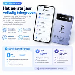 Frasco AI Voice Recorder Pro - Spraakrecorder naar Tekst in 152 Talen incl. Nederlands - 64GB Opslag - 40 Uur Opnametijd - Dictafoon voor Vergaderingen, Colleges & Interviews - Incl. Magnetische Hoes — thumbnail 4