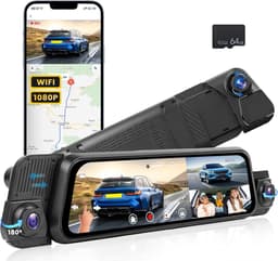 Dashcam spiegel 1080P 4 kanalen 64GB WiFi nachtzicht — thumbnail 1