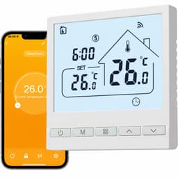 Slimme Thermostaat WiFi voor CV-Ketel en Vloerverwarming - Programmeerbare Kamerthermostaat - App- en Spraakbediening - Vorstbeveiliging - LCD Scherm — thumbnail 1