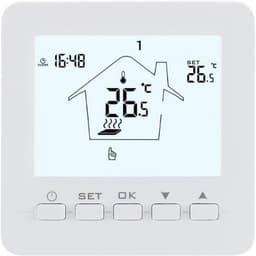 Wengart verwarmingsthermostaat WG02B05 - programmeerbaar 7 dagen, lcd-touchscreen, AC230V, Max3A, vloerverwarming, witte achtergrondverlichting — thumbnail 1