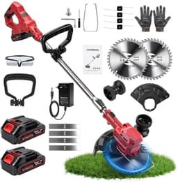 DailySupplies® Grasmaaier Elektrisch - Grastrimmers met Accu - Rood — thumbnail 1