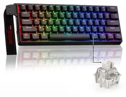 AULA WIN60 HE - Bedraad Gaming Toetsenbord - Magnetische Toetsen - 60% RGB -Hall Effect Rapid Trigger Gaming Keyboard- Gasket - Hot Swap - 8K Hz Polling Rate - QWERTY Toetsenborden - Zij Bedrukte toetsen - 61 Keys - Zwart — thumbnail 1