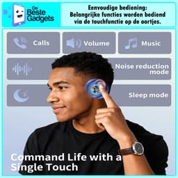 De Beste Gadgets Sleep Earbuds – Slaap Oordopjes voor Zijslapers – Bluetooth 6.1 – Noise Cancelling – White Noise – 48 Uur Batterij – USB-C – Zwart — thumbnail 4