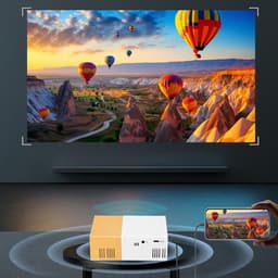 Smart Projector, 1080p Full HD Portable Movie Projector met 100AnSi Helderheid en Handmatige Zoom, Compatibel met USB IOS Laptop Tv -stick — thumbnail 3