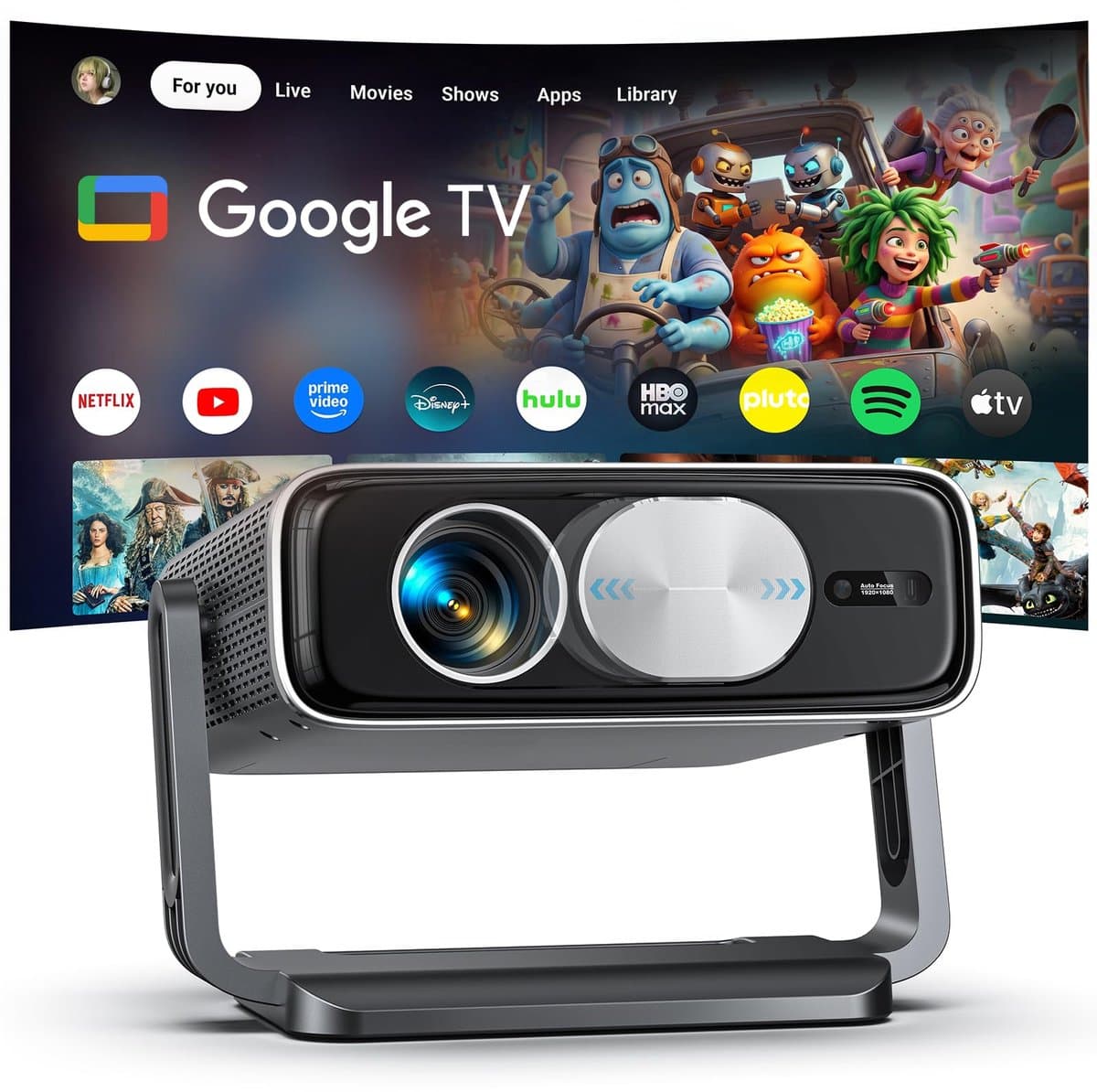 Beamer Smart 3000 ANSI Lumen - Full HD 1920 x 1080 Resolutie - LED Lichtbron - Voor Thuisbioscoop En Gaming — afbeelding 1