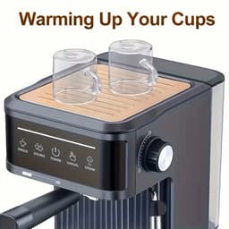 Homezo espressomachine - Koffiemachine met melkopschuimer - 20 bar Pompdruk - Kopjeswarmer - 10/12 koppen - waterreservoir 1,8 l — thumbnail 2