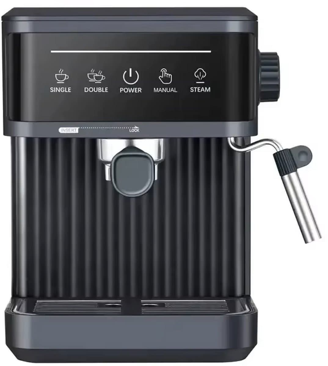 Homezo espressomachine - Koffiemachine met melkopschuimer - 20 bar Pompdruk - Kopjeswarmer - 10/12 koppen - waterreservoir 1,8 l — afbeelding 1