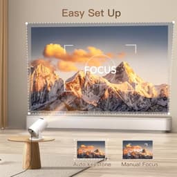 Mini Projector 4K - Android 11 - Bluetooth 5 en WiFi 6 - 1080p Full HD - Draagbare Beamer voor Telefoon/TV Stick/HDMI/PS5/iOS — thumbnail 2