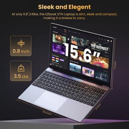 Laptop 16GB RAM 512GB SSD - 15,6 Inch Full HD IPS - Intel 6500Y Processor - Space Gray - Notebook — thumbnail 2