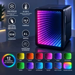Mini Koelkast 4L – USB – Compacte Koelbox – Voor 6 Blikjes – Voor Thuis, Auto, Kantoor en Studenten — thumbnail 2