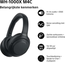 SONY WH-1000XM4C - Draadloze Noise Cancelling Koptelefoon - Zwart — thumbnail 4