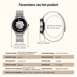 Blackview AMOLED Smartwatch Dames - X30 - Horloge Dames -Stappenteller - Slaapmonitor - Saturatiemeter - Sportfitnesshorloge - 1,26-inch AMOLED Fitnesstracker - Touchscreen - Bluetooth Beantwoorden/Bellen voor Android iOS- Zilver — thumbnail 3