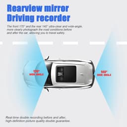 Dashcam 4,3 inch 1080P met voor- en achteruitrijcamera, achteruitkijkspiegelcamera met 7 m kabel, G-sensor, loop recording, parkeermodus en ondersteuning voor microSD-kaart — thumbnail 4
