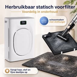 Rosnek Luchtreiniger voor Huisdieren - H13 HEPA + Actief Koolfilter - 350 m³/h CADR - Wasbaar Voorfilter tegen Kattenhaar, Hondenhaar, Pollen & Geuren - PM2.5 - Slaapmodus - Wit — thumbnail 4