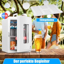 Mini Koelkast 15L – Koelen en Verwarmen – Draagbaar – Stil – 12V/220-240V – Wit — thumbnail 5