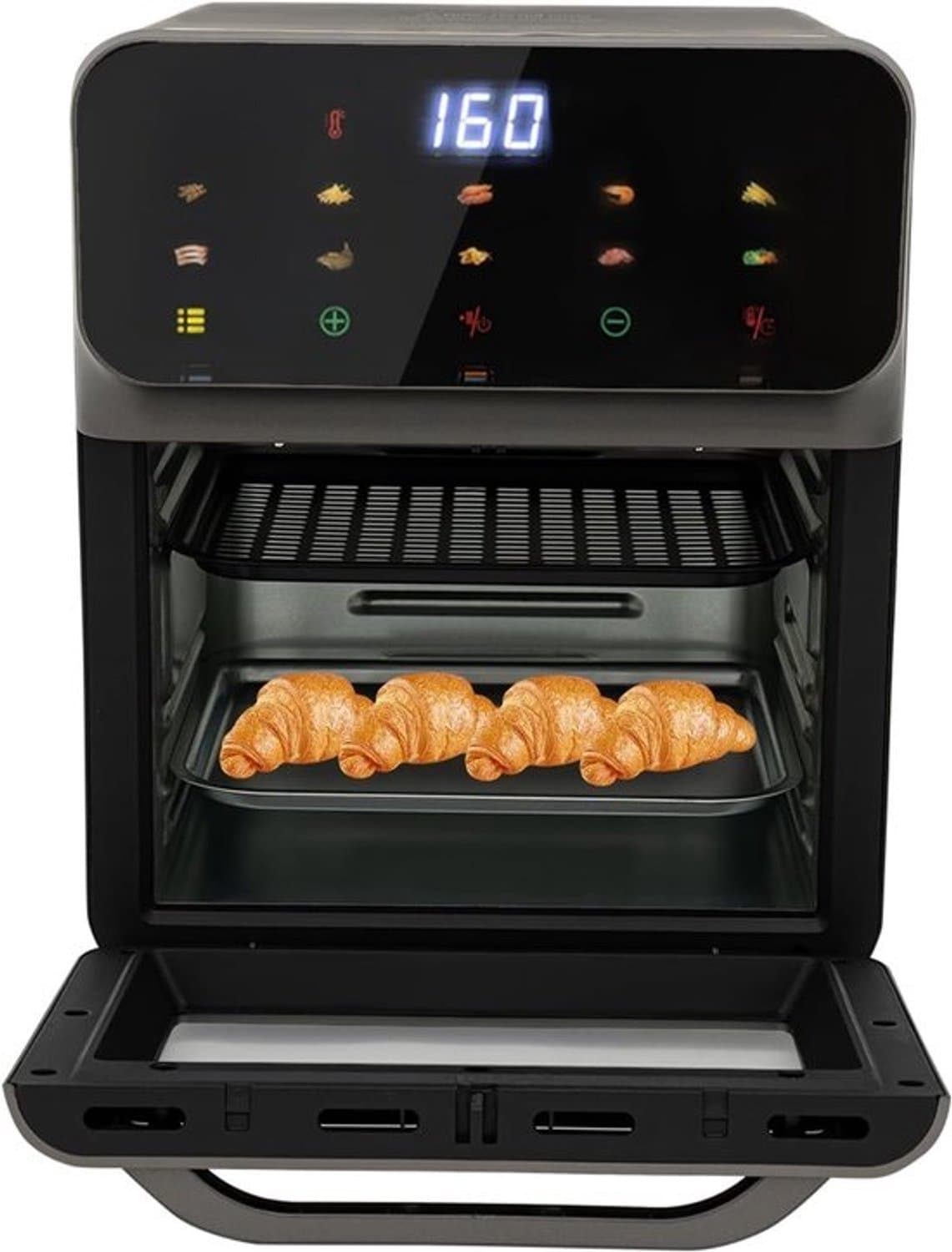 Kleine oven - Minioven - Bakken en grillen - Heteluchtcirculatie - 13 Liter - Zwart — afbeelding 1
