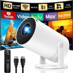 Mini Beamer Draagbaar Wit - 200 ANSI Lumen - 1280 x 720 Resolutie - LCD LED - Voor Thuisbioscoop En Games — thumbnail 1