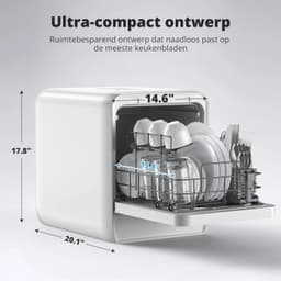 Tafelmodel Vaatwasser 4 Couverts – 9 Programma's – 5L Waterreservoir – 360° Reiniging – Startuitstel — thumbnail 3