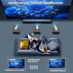 Levo® Draagbare beamer - Beamer - Projector - Mini Beamer - Wit - 19cm x 16cm x 11cm — thumbnail 2