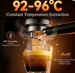 Innovastore Koffiezet apparaat - Koffie machine - Espressomachine - Latte- en cappuccinofunctie - Melkopschuimer - Zwart — thumbnail 3