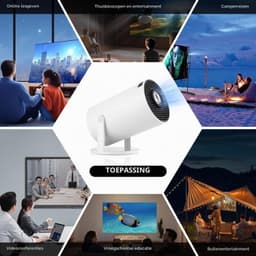 Draagbare Mini Beamer - 1280 x 720 Resolutie - 260 ANSI Lumen - LCD Scherm - WiFi 6 Bluetooth 5.0 - Voor Thuisbioscoop En Outdoor Gebruik — thumbnail 2