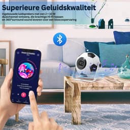 SNJY® Mini Beamer - Mini Projector - Beamer Full HD - 1080P HD - 270° Rotatie - Voetbal - Wit — thumbnail 5