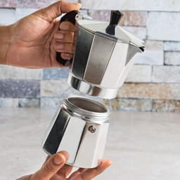 Mokapot - Waterreservoir 450 ml - Gegoten Aluminium - Zilver - Voor Gas, Elektrische en Keramische Kookplaten - Niet voor Inductie — thumbnail 5