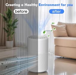 Luchtreiniger voor mensen met allergieën- 3 filters (voorfilter + HEPA + actieve kool)- verwijdert pollen- huidschilfers van huisdieren- rook en geuren- ideaal voor kantoren en slaapkamers. — thumbnail 5