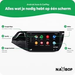 Navibop Autoradio geschikt voor Kia Ceed 2012 t/m 2018 - Draadloos Apple CarPlay & Android Auto - 9 inch touchscreen - Android 15 - 4GB/64GB - Navigatie - Bluetooth - DAB+ ready - 2 din - 2012 2013 2014 2015 2016 2017 2018 — thumbnail 2