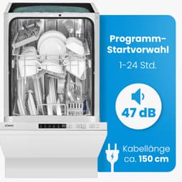 Bomann GSPE 7420 VI - Volledig Integreerbare Inbouwvaatwasser - 45 cm - 10 Couverts — thumbnail 5