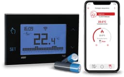 Thermostaat met wifi-batterij VE788700, programmeerbaar voor ketel, compatibel met Alexa en Google Home, afstandsbediening app, zwart — thumbnail 1