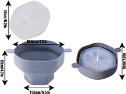 Popcornkom Siliconen - BPA-vrij - Magnetronoven Geschikt - Handvat - Eenvoudig Op te Bergen - Vaatwasserbestendig - Popcornschaal — thumbnail 5