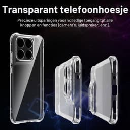 Set van 2 beschermhoezen voor, verhard glas, volledige camerabescherming, transparant, krasbestendig, dun en soepel in doorzichtige TPU-silicone — thumbnail 4
