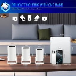 Beamer Draagbare Mini - 1280 x 720 Resolutie - 130 Inch Scherm - DLP - Android 14 Smart Projector — thumbnail 3