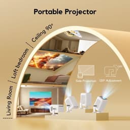 Beamer Draagbaar Native 1080p Wifi 6 - 1920 x 1080 Resolutie - LCD Scherm - Voor Thuisbioscoop - Smart Projector — thumbnail 4