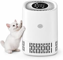 Luchtreiniger met 3-in-1 HEPA-filter, CADR 100 m³/h voor maximaal 15 ㎡, 5 standen incl. auto en slaapmodus, 24 dB stil, type-c USB, timer, kinderbeveiliging, voor mensen met allergieën en huisdieren - wit — thumbnail 1