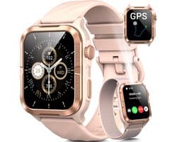 Blackview Outdoor Smartwatch Dames & Heren - W10Pro - GPS Outdoor Sports Positioning Watch - Sporthorloge - Horloge Dames - Hartslagmeter - Slaapmonitor - Saturatiemeter – Bloeddrukmeter - Bluetooth Bellen - 600 mAh - Android/iOS - Roze