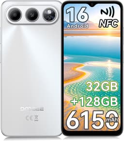 DOOGEE Note 60 Smartphone - 6,56" - Android 16 - 32GB(3+29) RAM - 128GB ROM - 6150 mAh - Lichtgewicht 190 g - 3,5 mm hoofdtelefoonaansluiting - NFC - GPS - Zilver — thumbnail 1