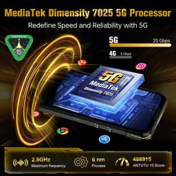 OUKITEL WP60 5G Outdoor Smartphone-48GB RAM-512GB ROM-7,2 Inch 120Hz HD-10000mAh 33W-IP68 — thumbnail 4