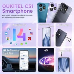 OUKITEL C51 Smartphone 20GB RAM-256GB ROM-6.8 inch HD-5150mAh batterij-Android14-4G — thumbnail 4