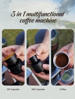 Koffiemachines - Koffiezetapparaat - Draagbare & Draadloze - Espresso Machine – Goed voor Auto & Camping – Geschikt voor Nespresso & Dolce Gusto Capsules - Groen — thumbnail 2
