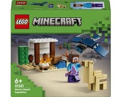 LEGO Minecraft Steve's woestijnexpeditie Constructie Speelgoed Actiefiguren Set 21251