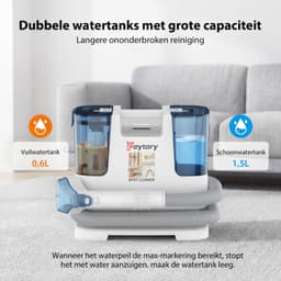 Vlekkenreiniger, draagbare tapijt- en bankreiniger met dubbele watertank, 2 borstels, krachtige zuigkracht voor tapijt, bank, matras en stoffen bekleding — thumbnail 5