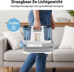 Vlekkenreiniger, draagbare tapijt- en bankreiniger met dubbele watertank, 2 borstels, krachtige zuigkracht voor tapijt, bank, matras en stoffen bekleding — thumbnail 4