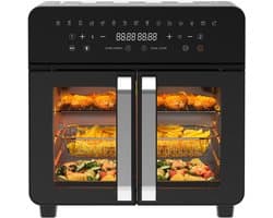 Airfryer Minioven - 23 Liter - Dubbele Kookzone - Met LED-Touchscreen - 15 Programma’s