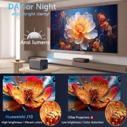 Beamer J10-EU - 3500 ANSI Lumen - 1920 x 1080 Resolutie - LCD - Android Smart Home Theater - Wit - Voor Binnen En Buiten — thumbnail 4