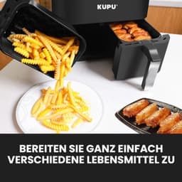 Heteluchtfriteuse, Dual Zone 2x4L, XL Airfryer, 360°luchtcirculatietechnologie, 6-in-1 heteluchtfriteuse, vaatwasmachinebestendige manden, 2460 W, olievrij, hete luchtfriteuse, 40 °C - 210 °C — thumbnail 4