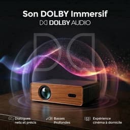 Beamer Draagbaar - 1080P Full HD 450 ANSI Lumen - Dolby Audio 5W - WiFi 6 Bluetooth 5.1 - Voor Thuisbioscoop Gaming Presentaties — thumbnail 1