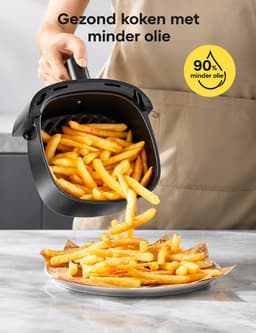 Mini Airfryer 2 Liter – Heteluchtfriteuse 1150W – 5-in-1 – Timer tot 60 Min – Tot 200°C – Anti-aanbaklaag – Zwart — thumbnail 2
